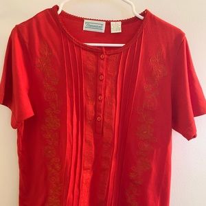 Shenanigans Size S Red Short Sleeve Blouse